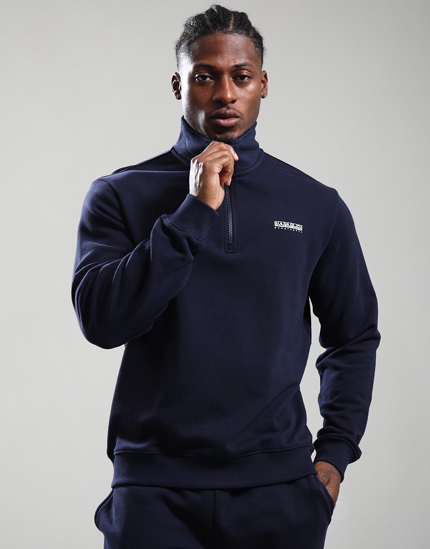 Napapijri B-SMALL BOX Half Zip Blu Marine