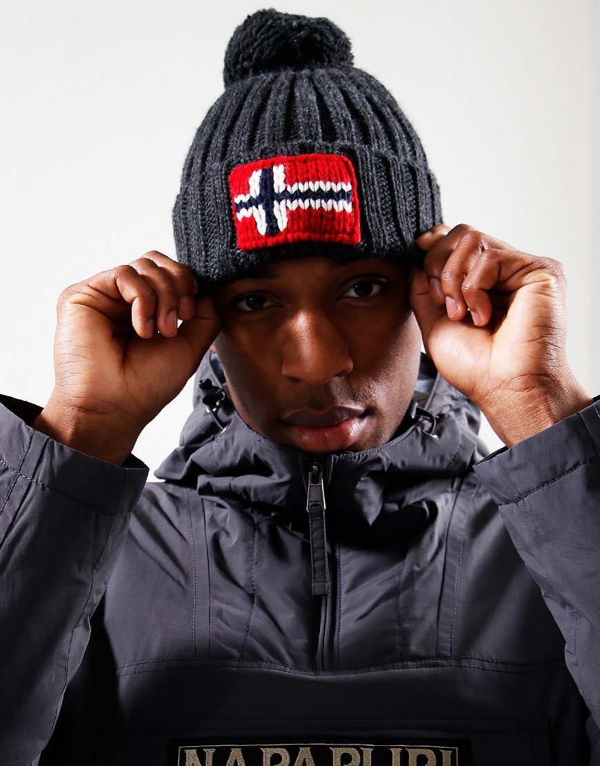Napapijri Semiury 5 Beanie Hat Dark Grey Melange