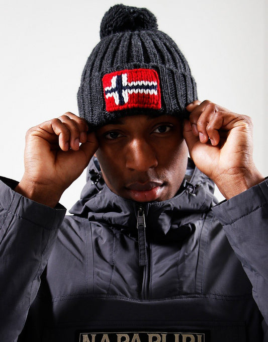 Napapijri Semiury 5 Beanie Hat Dark Grey Melange