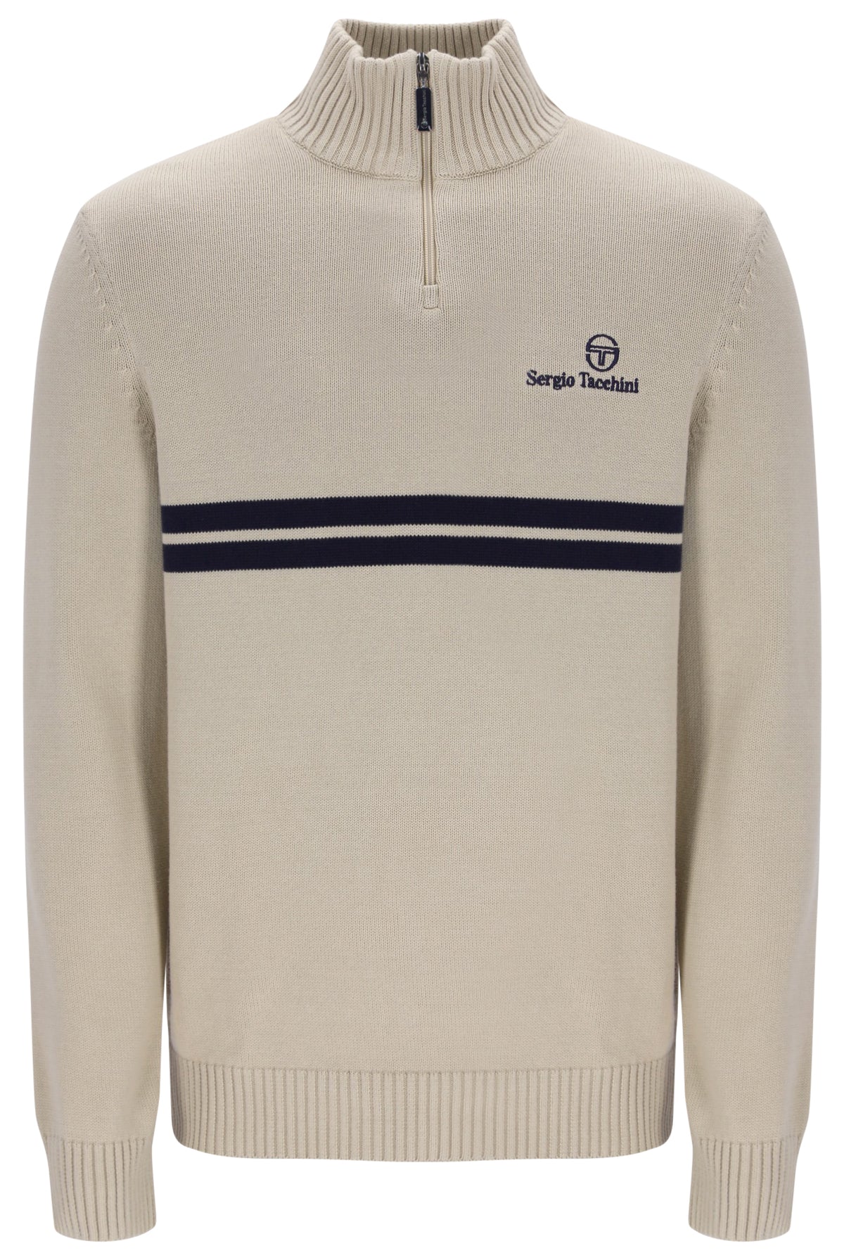 Sergio Tacchini New Dallas Knitted 1/4 Zip Peyote/Maritime Blue