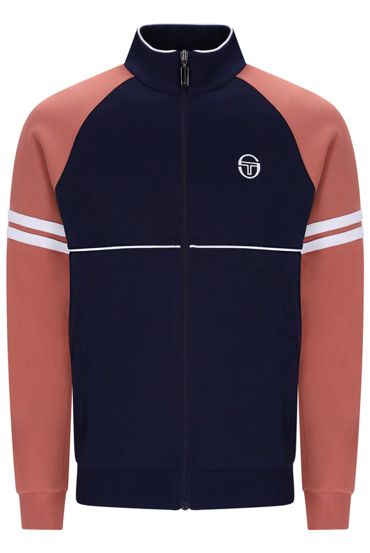 Sergio Tacchini Orion Track Top Maritime Blue/Light Mahogany/White