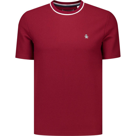 Original Penguin Textured Ringer T-Shirt Cabernet