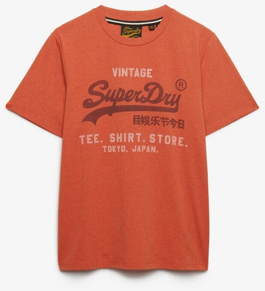 Superdry VL Heritage Relaxed T-Shirt Rust Orange Marl