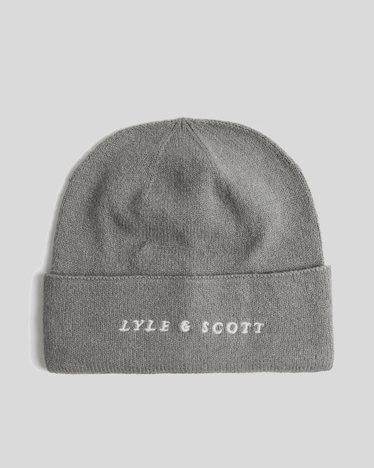 Lyle & Scott Script Logo Beanie Mid Grey Marl