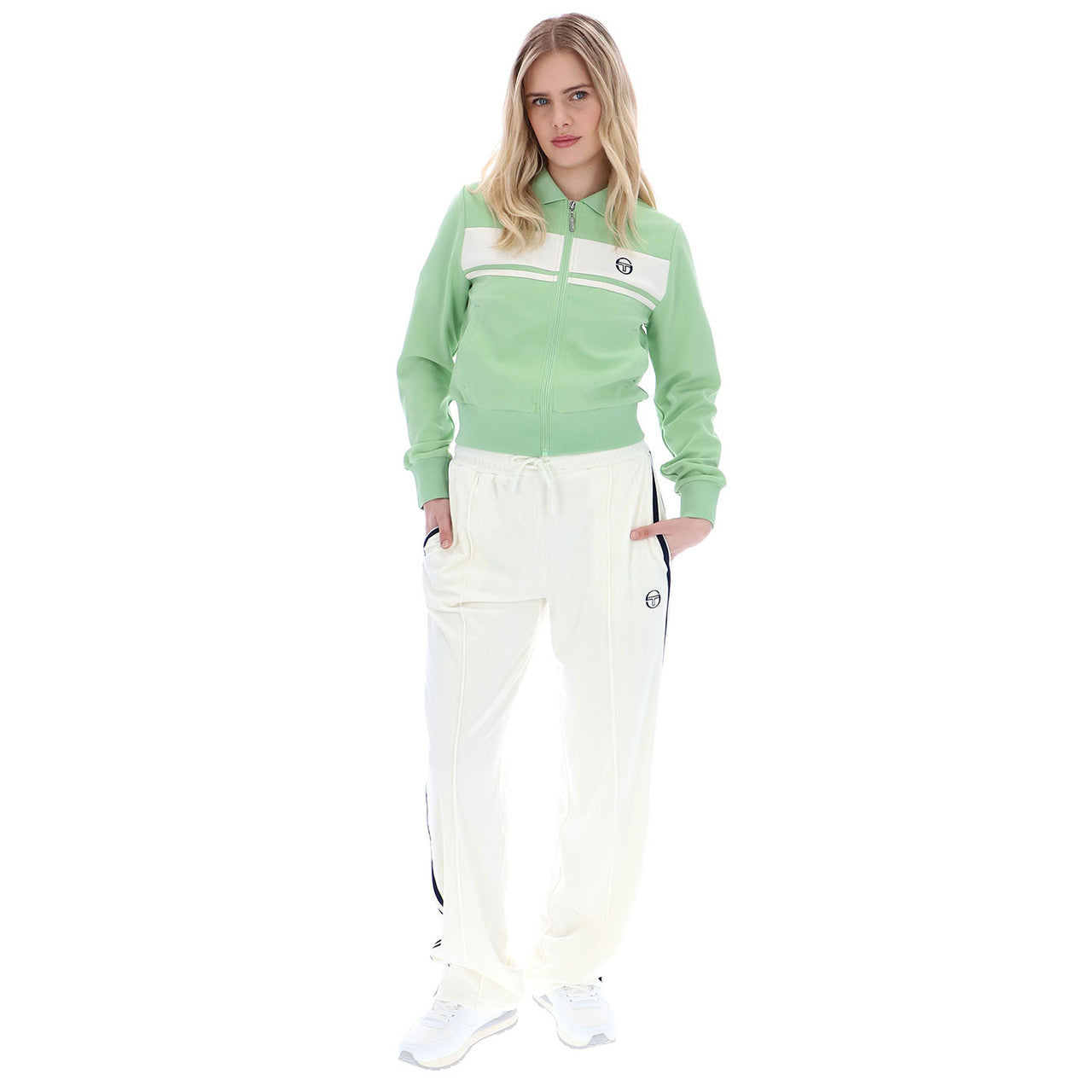 Sergio Tacchini Ladies Miss Masters Track Top Quiet Green/Gardenia