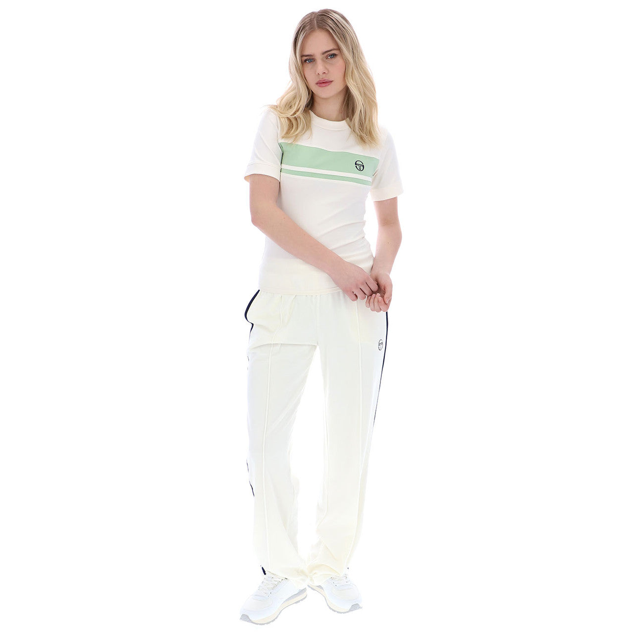 Sergio Tacchini Ladies Miss Masters T-Shirt Gardenia/Quiet Green