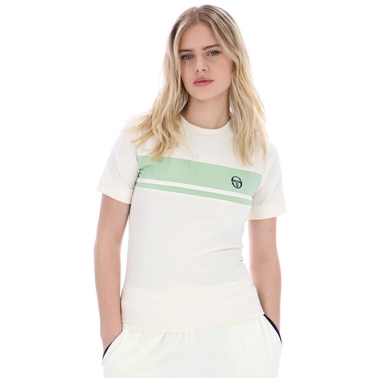 Sergio Tacchini Ladies Miss Masters T-Shirt Gardenia/Quiet Green