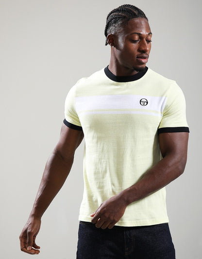 Sergio Tacchini Master Crew Neck T-Shirt Wax Yellow/White/Black