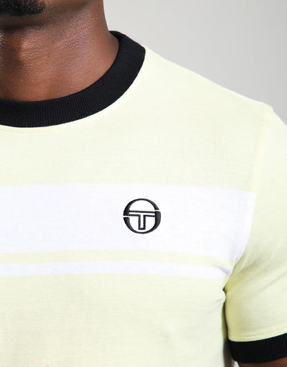 Sergio Tacchini Master Crew Neck T-Shirt Wax Yellow/White/Black