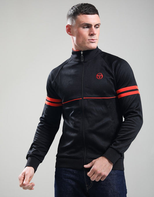 Sergio Tacchini Orion Track Top Black/Tangerine Tango