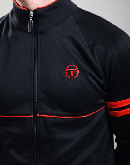 Sergio Tacchini Orion Track Top Black/Tangerine Tango
