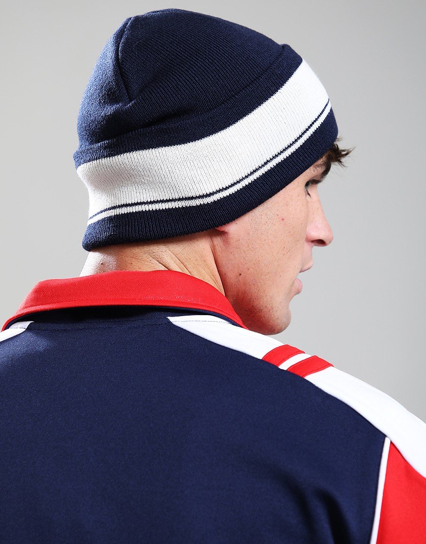 Sergio Tacchini Sellarz Jacquard Striped Turn Up Beanie Maritime Blue/Gardenia