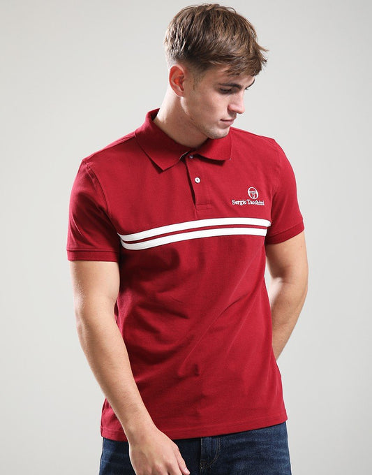 Sergio Tacchini New Supermac Polo Shirt Rhubarb/Gardenia/Aruba Blue