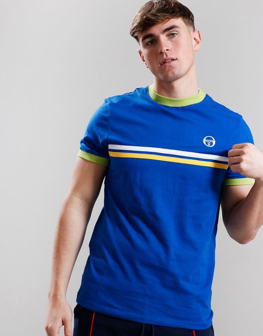 Sergio Tacchini Supermac T-Shirt Nautical Blue/Dark Citron/Daffodil