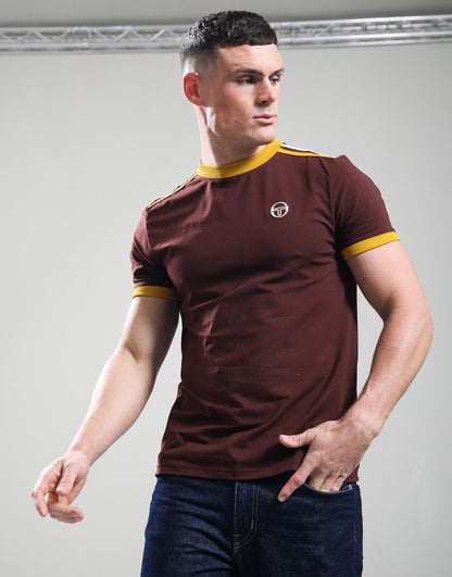 Sergio Tacchini Triste T-Shirt Bitter Chocolate/Arrowwood/Gardenia