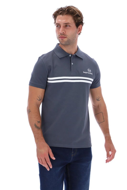 Sergio Tacchini New Supermac Polo Shirt Turbulence/White
