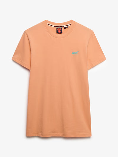 Superdry Essential Logo Embroidered T-Shirt Coral Reef/Blue