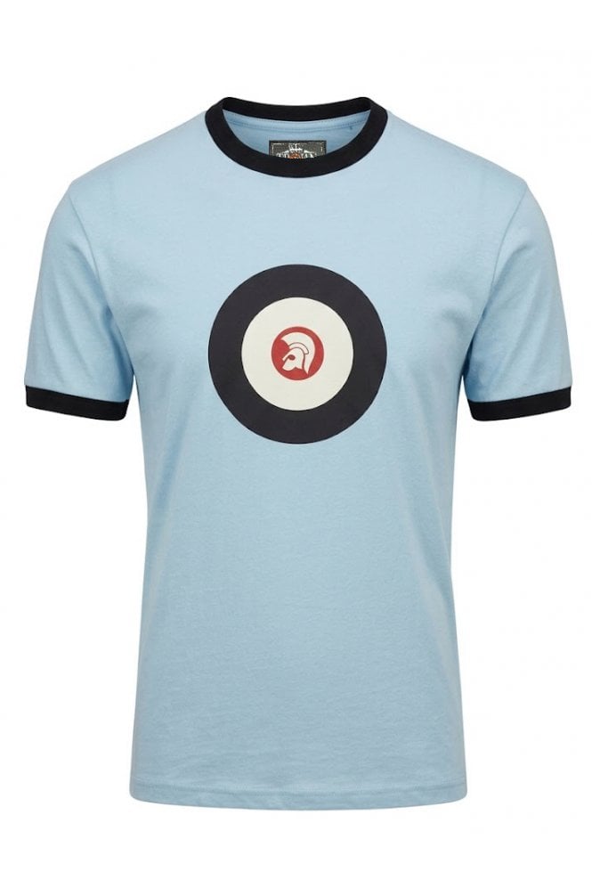 Trojan Target Logo Ringer T-Shirt Powder