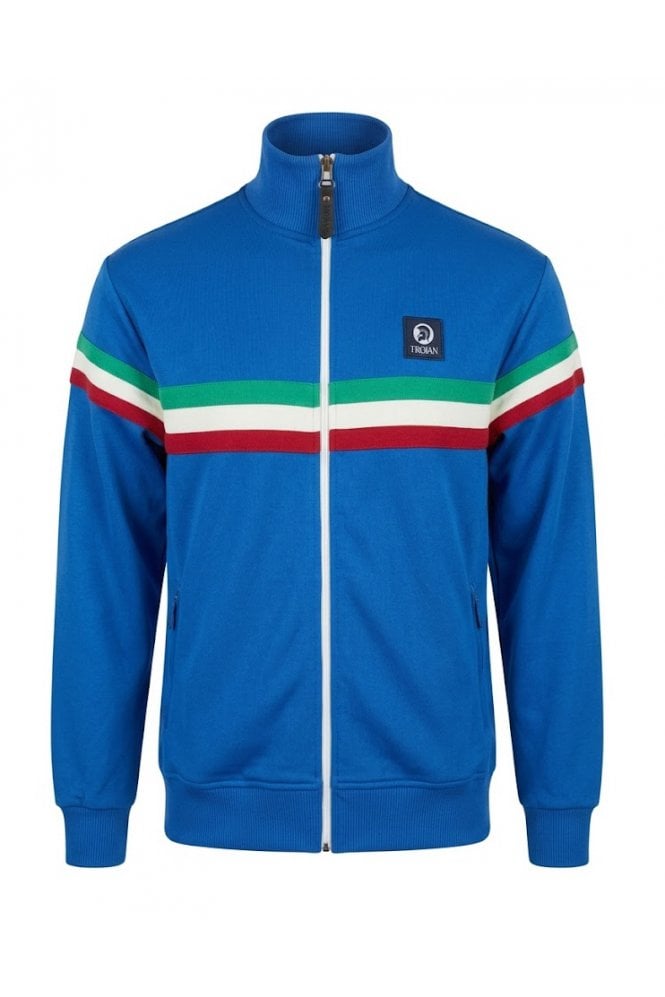 Trojan Retro Stripe Track Top Cobalt
