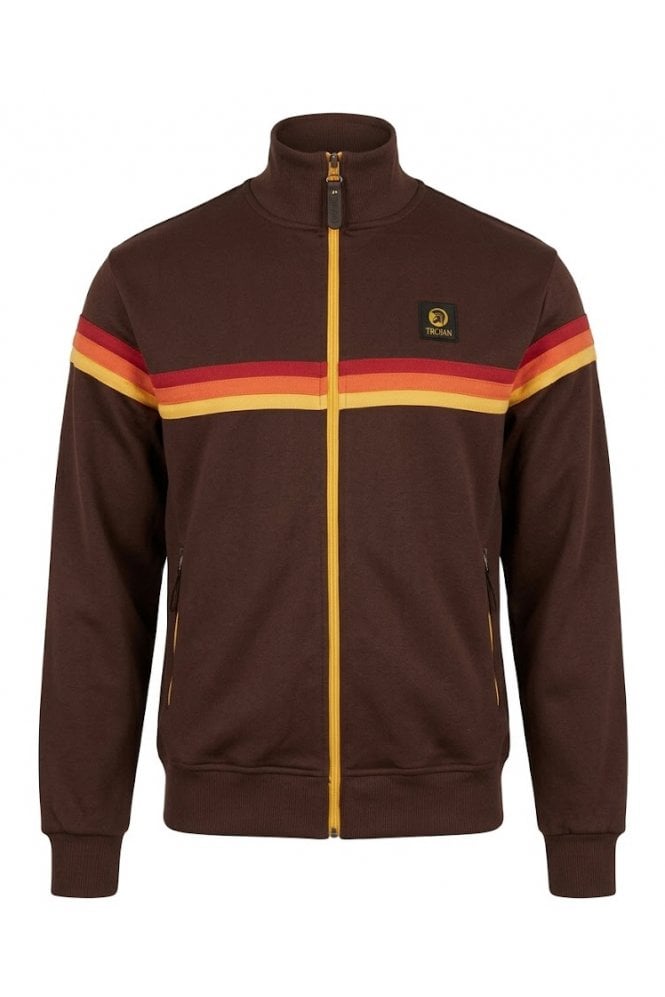 Trojan Retro Stripe Track Top Chocolate