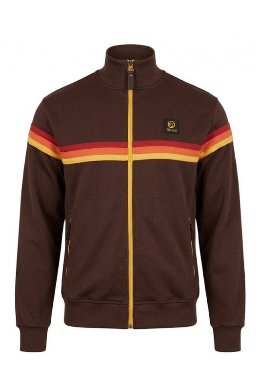 Trojan Retro Stripe Track Top Chocolate