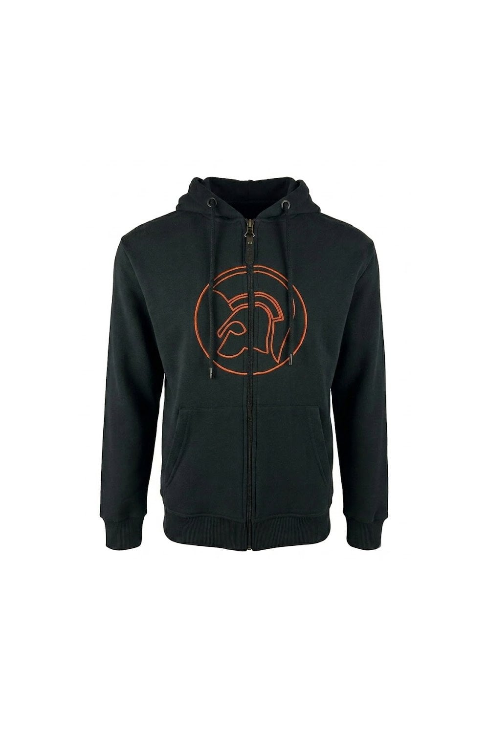 Trojan Outline Logo Zip Hoodie Black