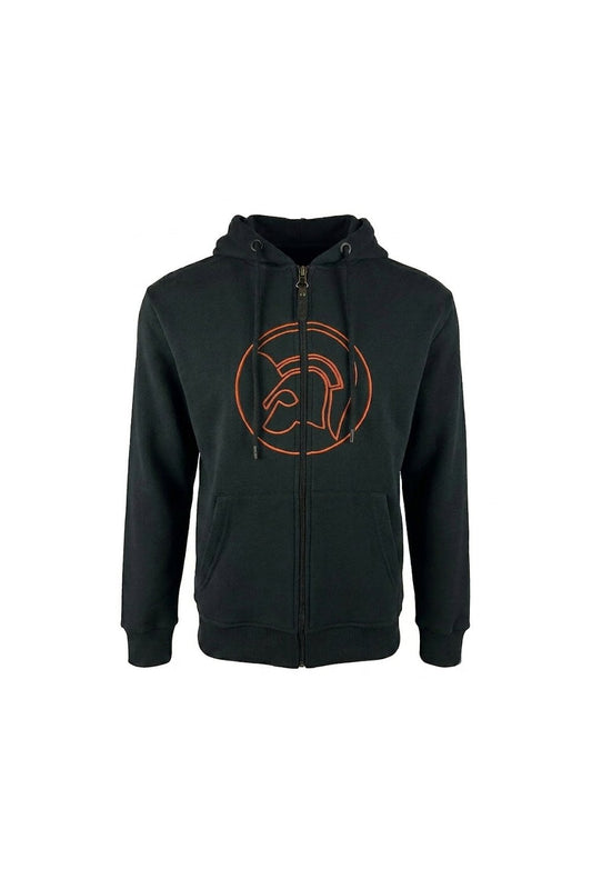 Trojan Outline Logo Zip Hoodie Black