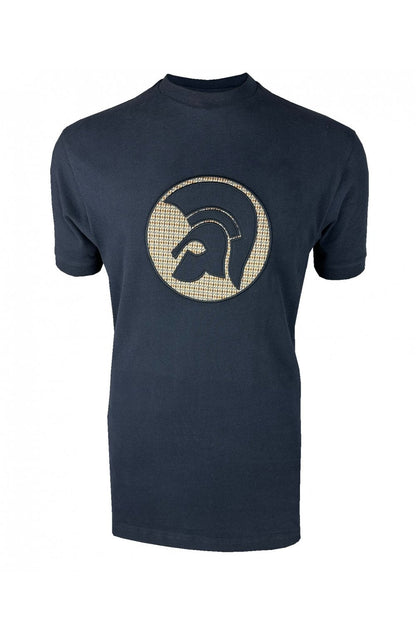 Trojan Applique Jacquard Logo T-Shirt Navy