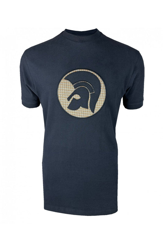 Trojan Applique Jacquard Logo T-Shirt Navy