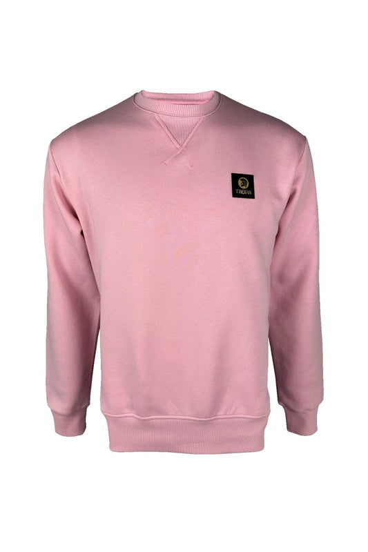 Trojan Badged Crewneck Sweatshirt Pink