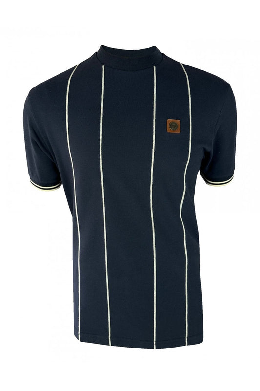 Trojan Chain Stitch Pique T-Shirt Navy
