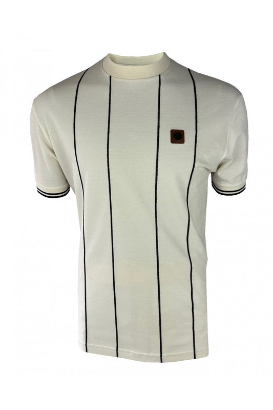 Trojan Chain Stitch Pique T-Shirt Ecru