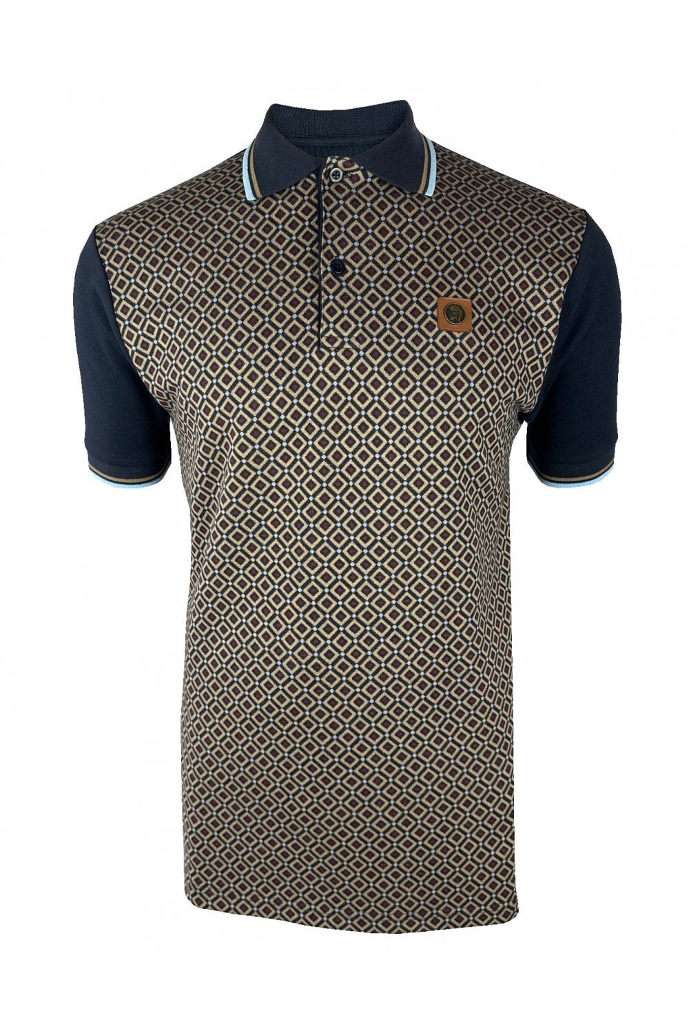 Trojan Diamond Panel Polo Shirt Navy