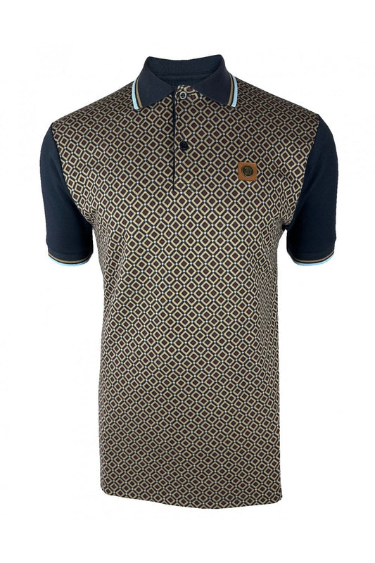 Trojan Diamond Panel Polo Shirt Navy