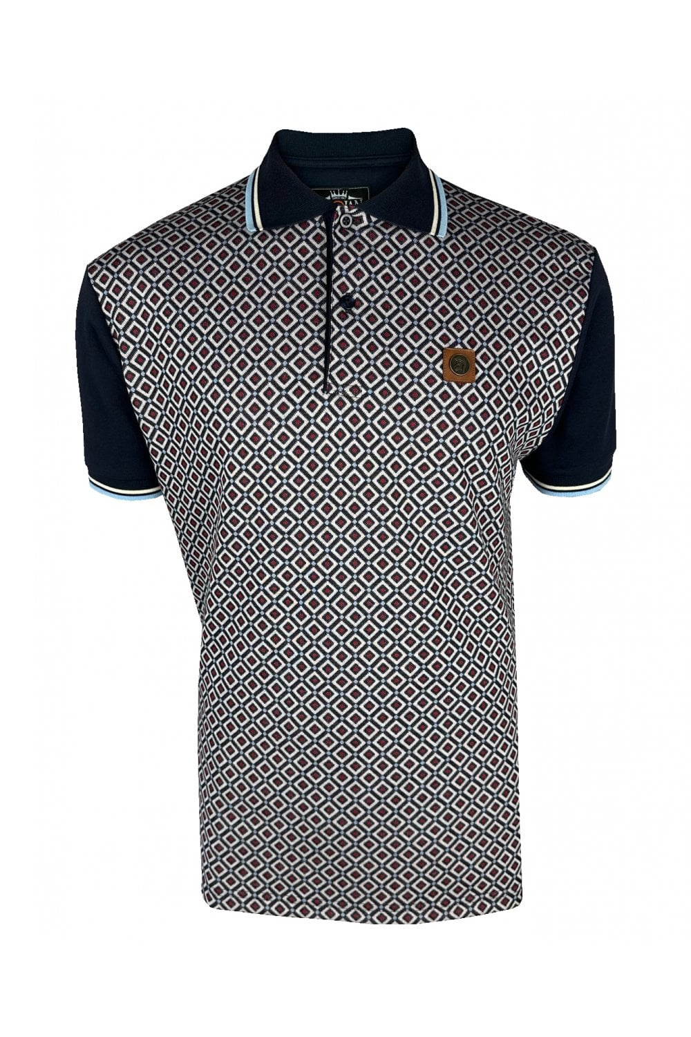 Trojan Diamond Panel Polo Shirt Navy