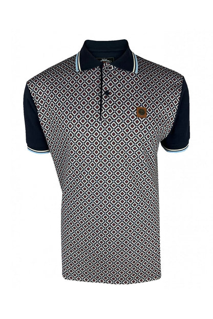 Trojan Diamond Panel Polo Shirt Navy