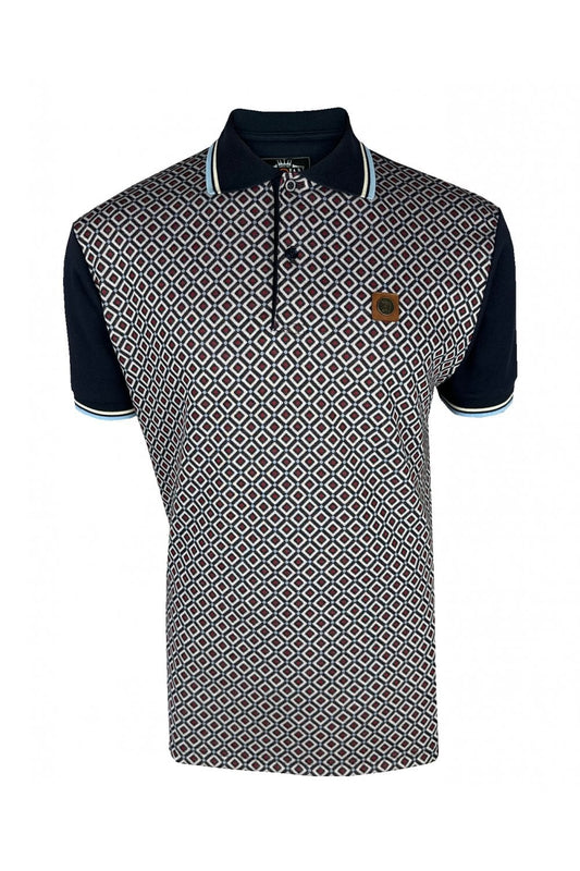 Trojan Diamond Panel Polo Shirt Navy