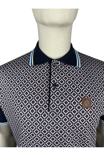 Trojan Diamond Panel Polo Shirt Navy