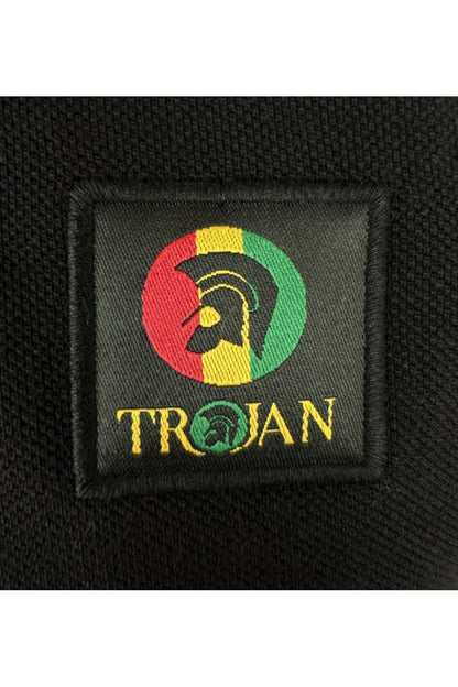 Trojan Flag Badge Pique Polo Shirt Rasta/Black