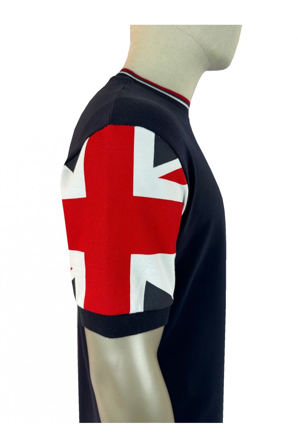 Trojan Flag Print Pique T-Shirt Navy