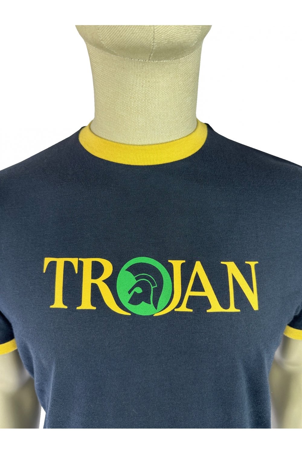 Trojan Logo Ringer T-Shirt Navy