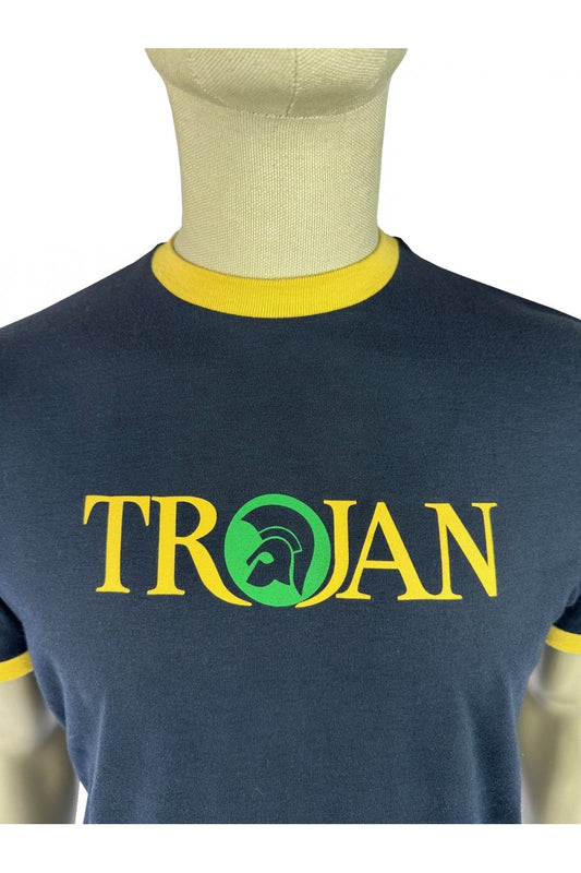 Trojan Logo Ringer T-Shirt Navy
