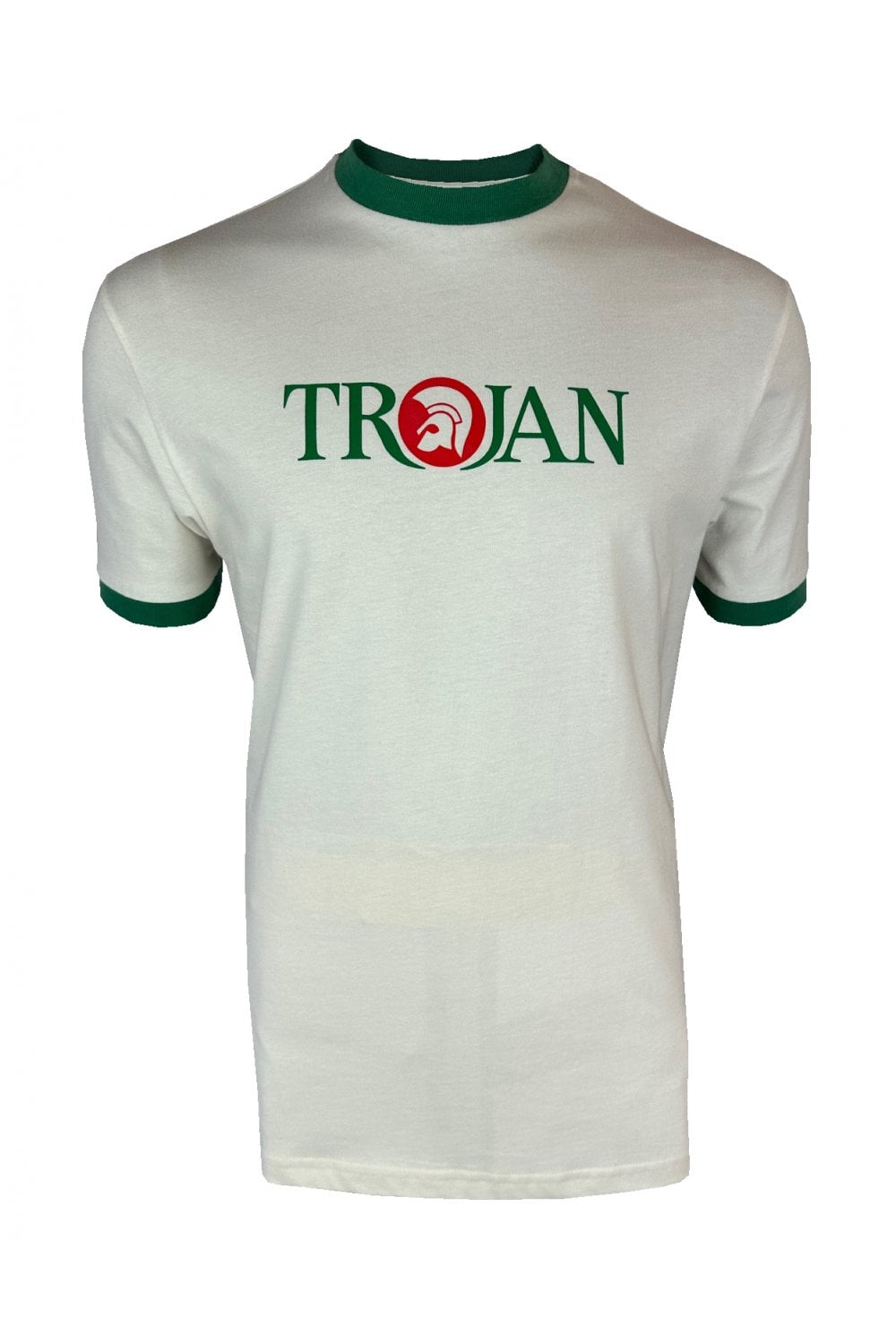 Trojan Logo Ringer T-Shirt Ecru