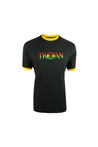 Trojan Logo Ringer T-Shirt Rasta/Black