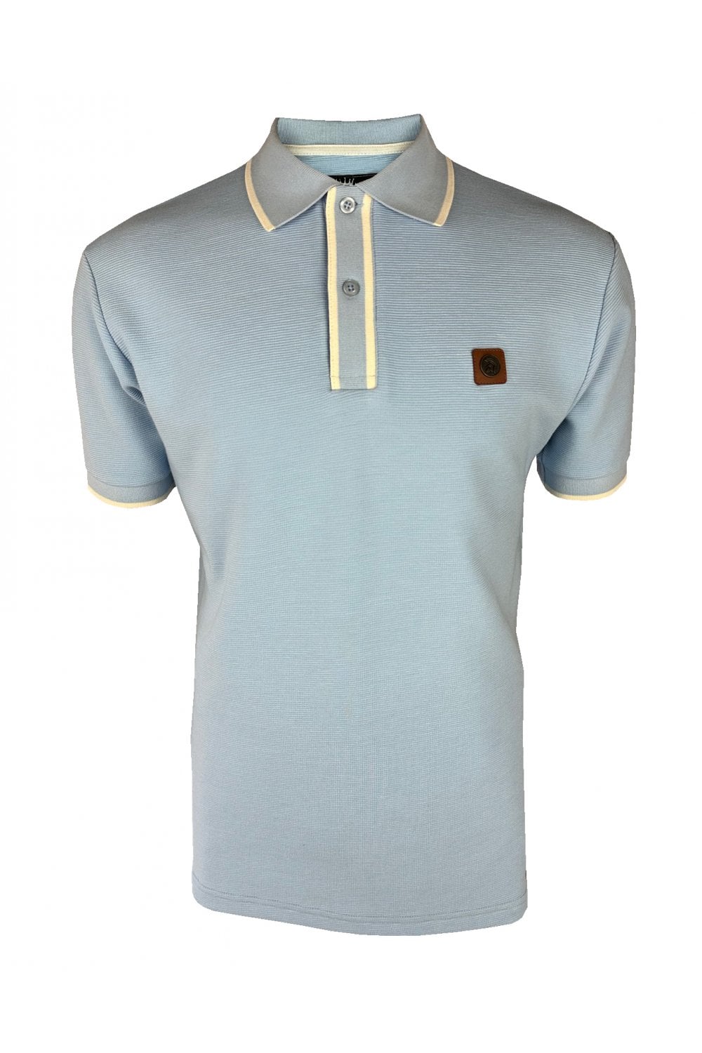 Trojan Ottoman Stripe Trim Polo Shirt Powder