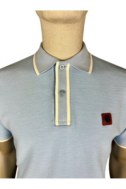 Trojan Ottoman Stripe Trim Polo Shirt Powder