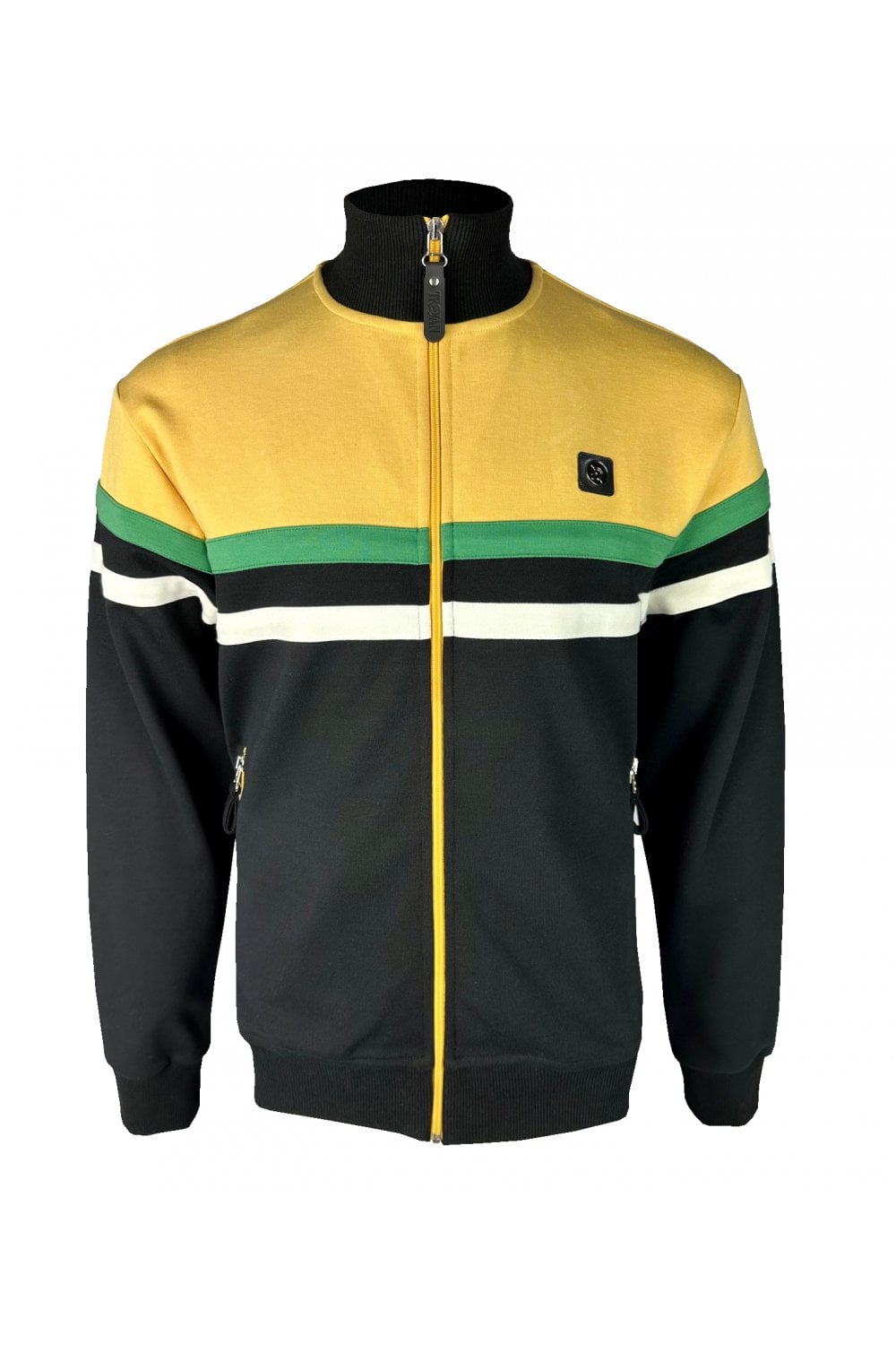 Trojan Panel Stripe Track Top Black