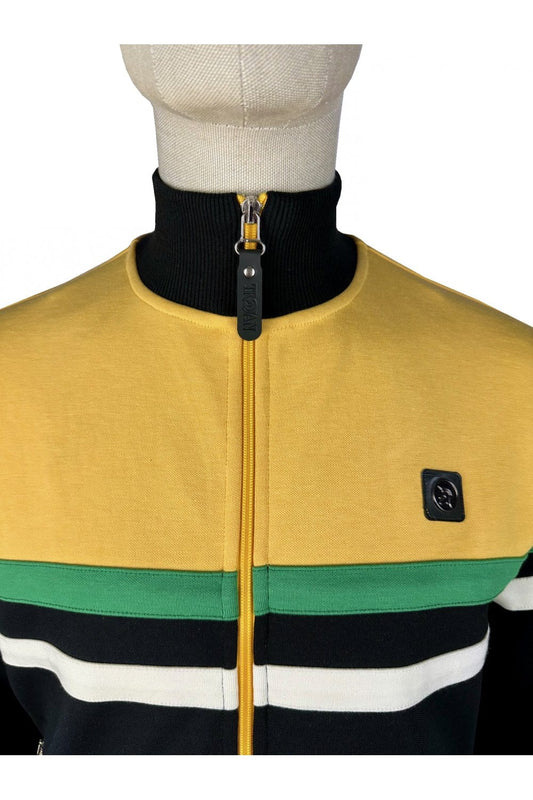 Trojan Panel Stripe Track Top Black