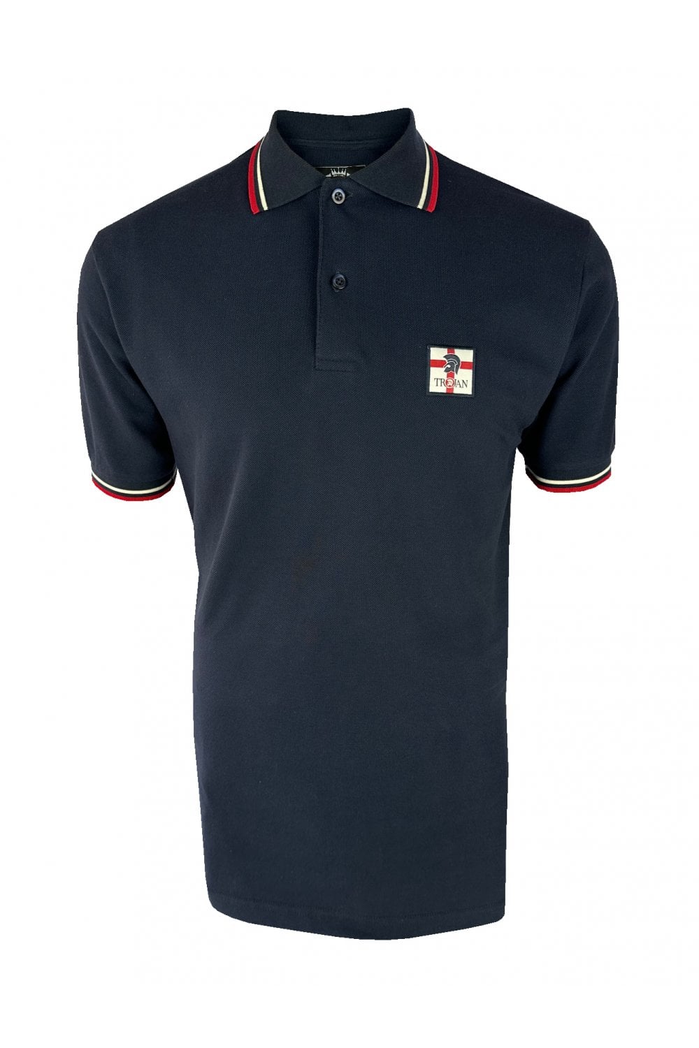 Trojan St George Badge Pique Polo Shirt Navy