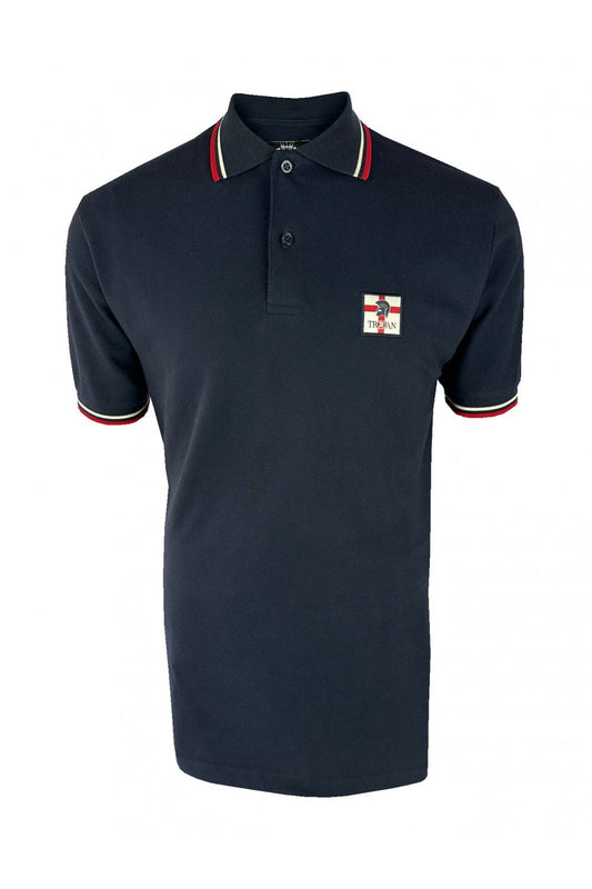 Trojan St George Badge Pique Polo Shirt Navy